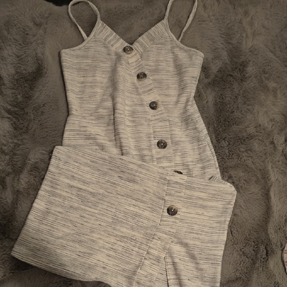 Caution To The Wind Striped Cream Button dress